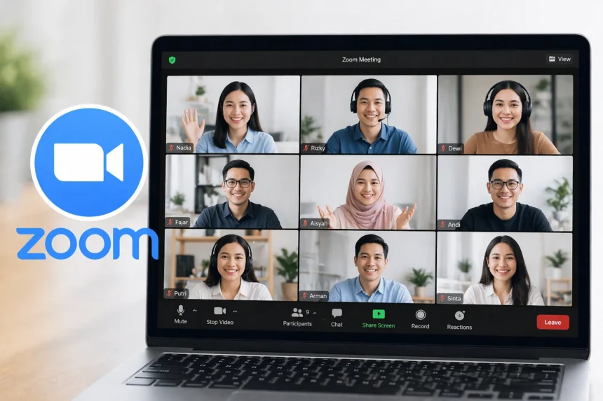 Ilustrasi zoom meeting