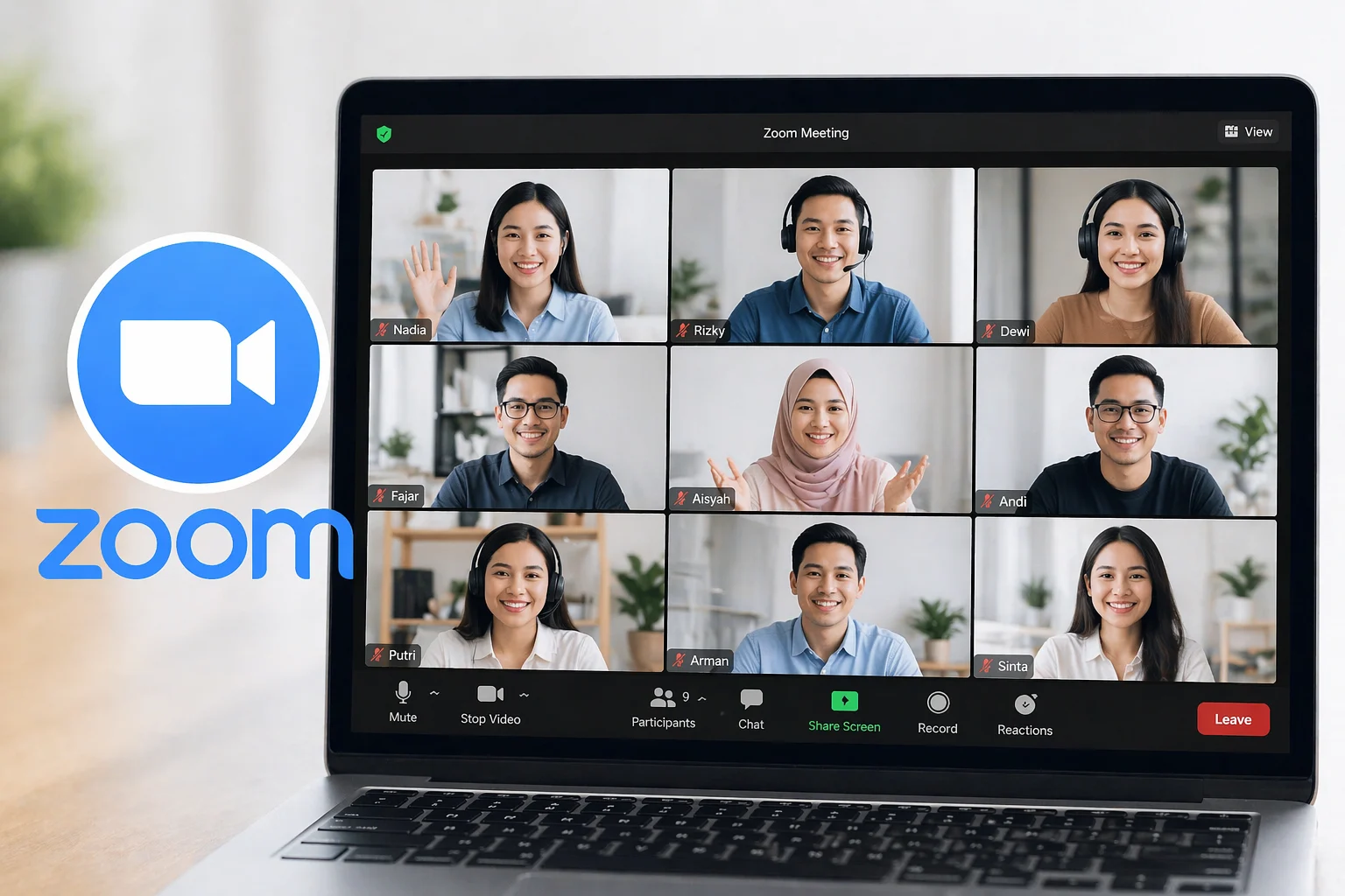 Ilustrasi zoom meeting