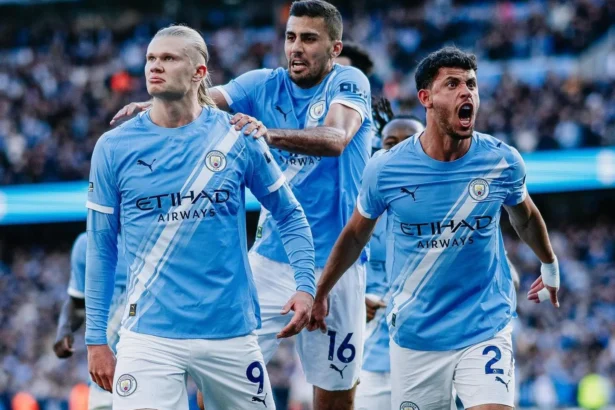 Manchester City saat bertanding melawan Arsenal