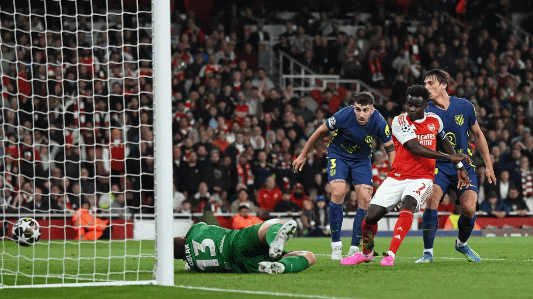 Bukayo Saka menjadi pahlawan Arsenal usai mencetak satu-satunya gol ke gawang Atletico Madrid