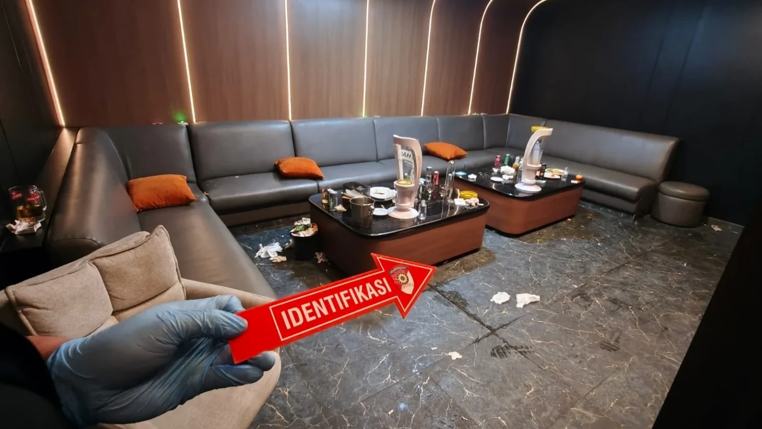 Salah ruangan yang digerebek di tempat hiburan malam, yang diduga jadi sarang peredaran narkoba. (Dokumen Istimewa)