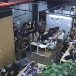 Suasana di lokasi perkantoran di Hayam Wuruk, Jakarta Barat, yang dijadikan tempat operasi judol jaringan internasional.
