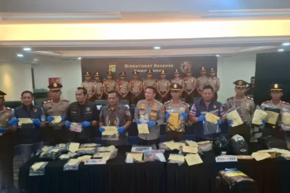 Penampakan barang bukti 171 kasus pencurian dibongkar Polda Metro Jaya.