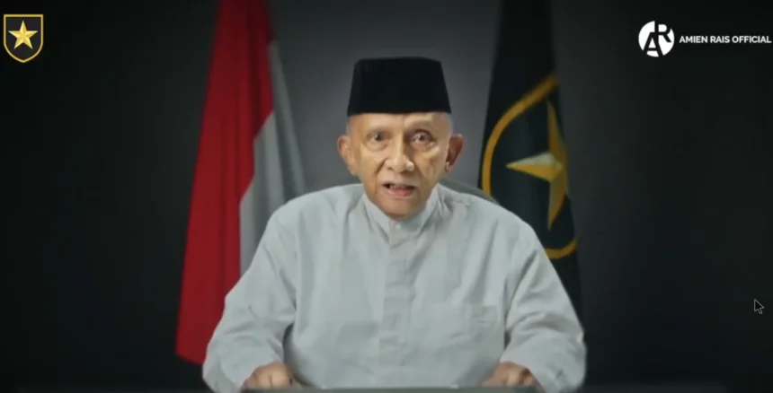 Tangkapan layar video Amien Rais yang viral usai tanggapi kedekatan Presiden Prabowo dan Teddy Indra Wijaya. (Foto X/@Korban Ceklist Satu)