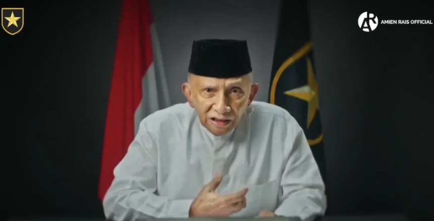 Tangkapan layar video Amien Rais yang viral usai tanggapi kedekatan Presiden Prabowo dan Teddy Indra Wijaya. (Foto X/@Korban Ceklist Satu)
