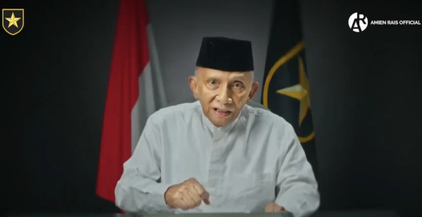 Tangkapan layar video Amien Rais yang viral usai tanggapi kedekatan Presiden Prabowo dan Teddy Indra Wijaya. (Foto X/@Korban Ceklist Satu)