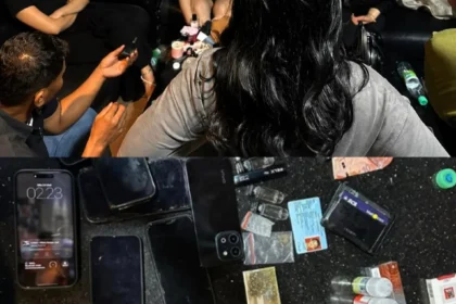 Anak Bupati di Riau, AF (21) bersama teman-temannya saat di tahan usai positif narkoba. doc: IG Fakra.indo