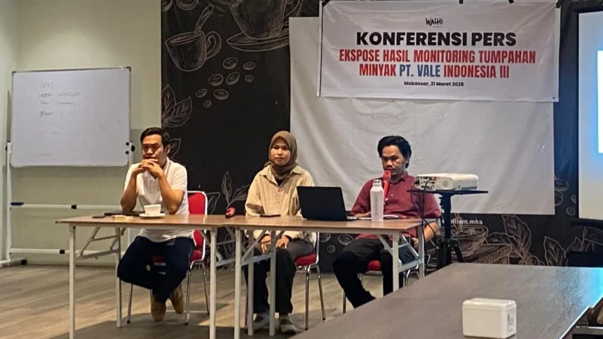 Walhi Ekspose Hasil Monitoring Tumpahan Minyak PT Vale Indonesia. (Sumber: Dok. Walhi)