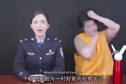 Video kampanye anti narkoba milik Kepolisian Guangzhou, China.