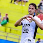 Selebrasi pemain Persik usai mencetak gol