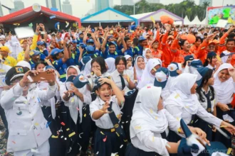Pramono Anung saat upacara peringatan HUT ke-499 Jakarta di Monas