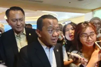 Menteri Energi dan Sumber Daya Mineral (ESDM) Bahlil Lahadalia di Energy Forum di Hotel Borobudur, Jakarta. (Sumber: Owrite/Natania Longdong)