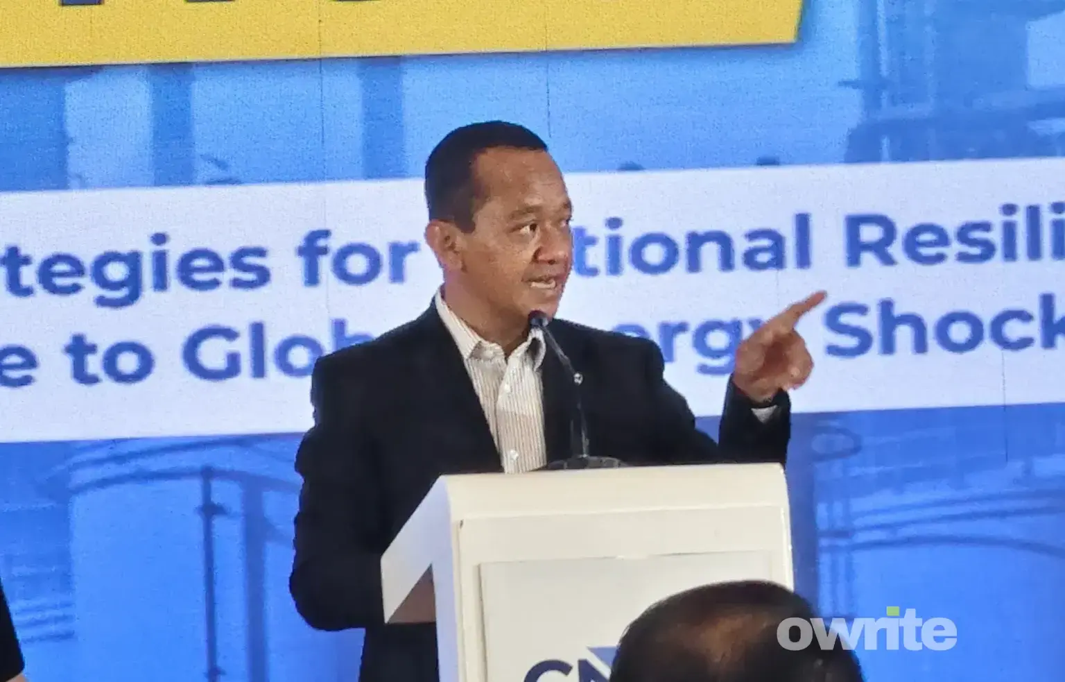 Menteri ESDM Bahlil Lahadalia dalam acara CNBC Energy Forum 2026 di Jakarta, Kamis, 25 Juni 2026. (Sumber: Owrite/Natania Longdong)