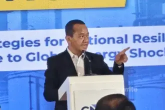Menteri ESDM Bahlil Lahadalia dalam acara CNBC Energy Forum 2026 di Jakarta, Kamis, 25 Juni 2026. (Sumber: Owrite/Natania Longdong)