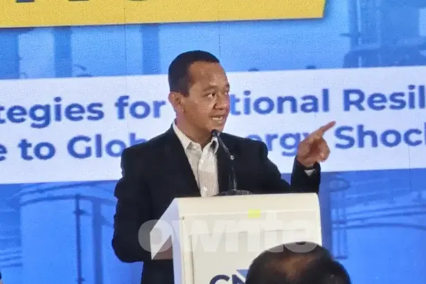 Menteri ESDM Bahlil Lahadalia dalam acara CNBC Energy Forum 2026 di Jakarta, Kamis, 25 Juni 2026. (Sumber: Owrite/Natania Longdong)