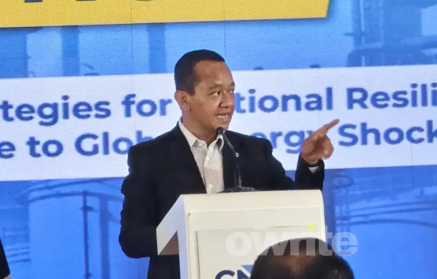 Menteri ESDM Bahlil Lahadalia dalam acara CNBC Energy Forum 2026 di Jakarta, Kamis, 25 Juni 2026. (Sumber: Owrite/Natania Longdong)