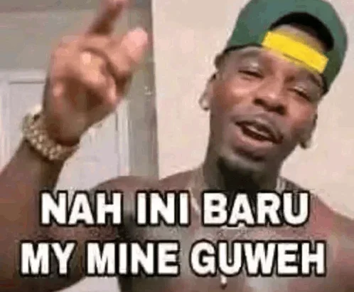 Ilustrasi bahasa slang my mine gueh
