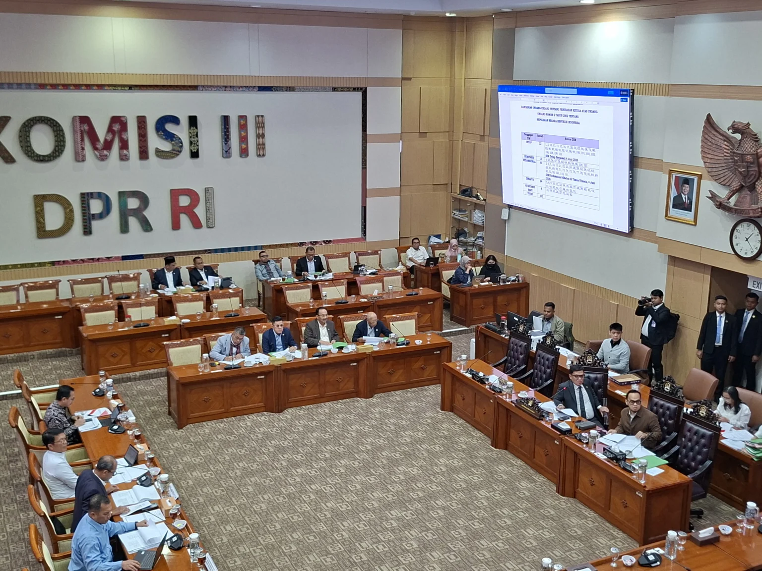 Situasi rapat panja RUU Polri antara Komisi III DPR RI dengan Pemerintah