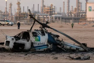 ilustrasi helikopter Aramco di Arab Saudi.