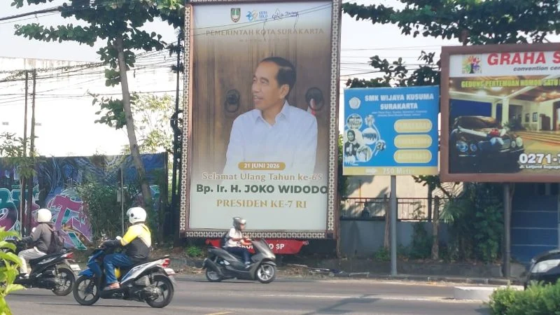 Baliho ucapan selamat ultah ke Presiden Jokowi.