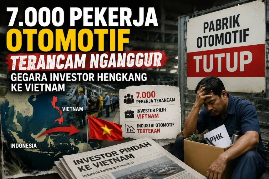 Ilustrasi 7.000 Pekerja Otomotif Terancam PHK. (Gambar dibuat AI)