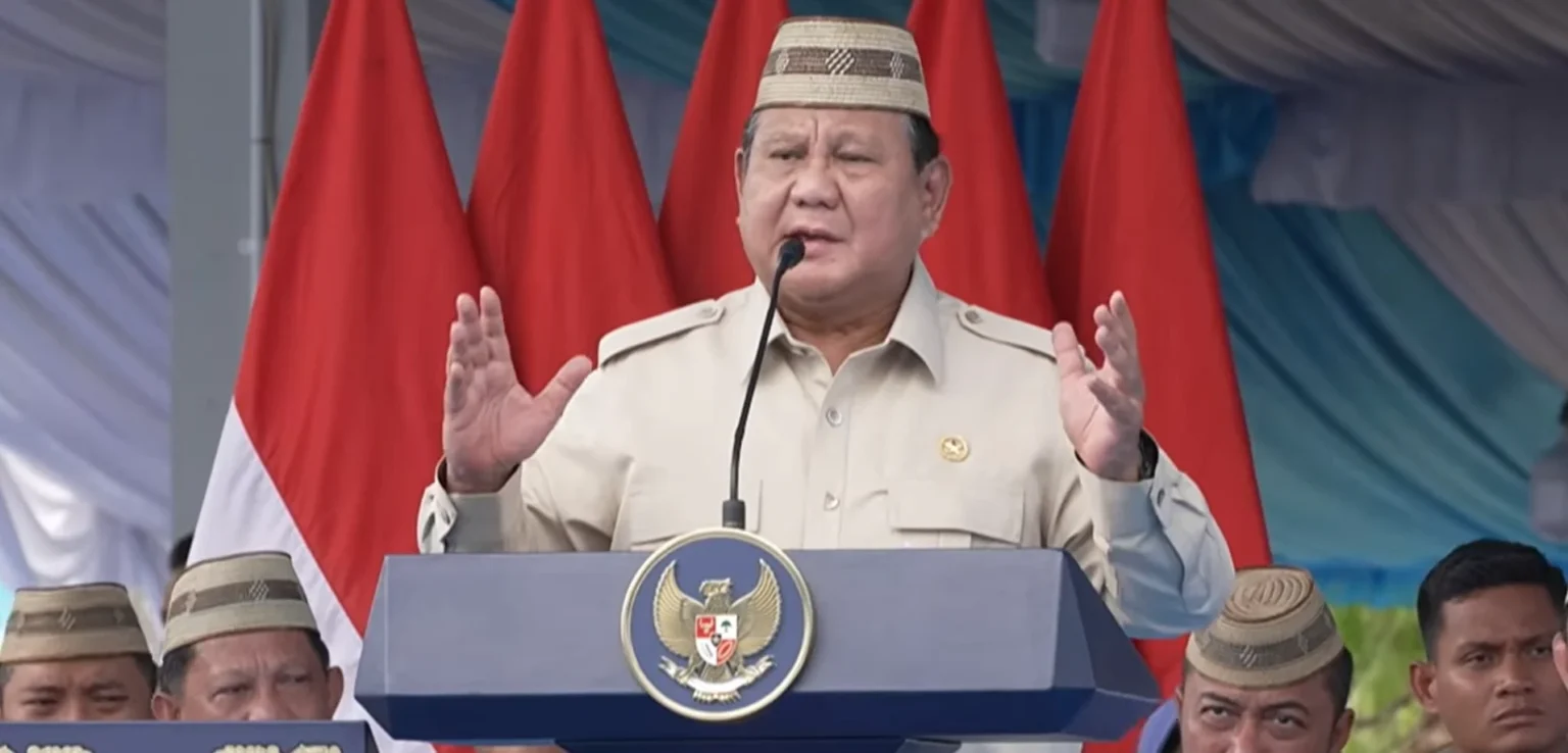 Presiden Prabowo berpidato pada Puncak Pekan Nasional Petani Nelayan di Gorontalo pada Selasa, 24 Juni 2026.