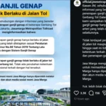 Tangkapan layar akun @official.jmmetropolitan soal gage tol.