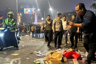 Massa mahasiswa sudah bubar usai demo Menuju Indonesia Bangkrut'.