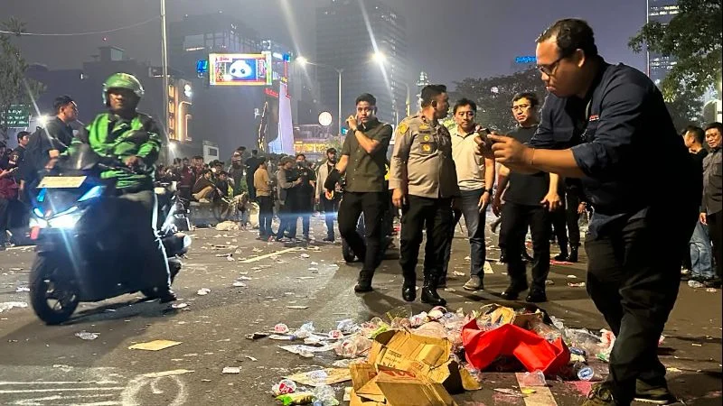 Massa mahasiswa sudah bubar usai demo Menuju Indonesia Bangkrut'.