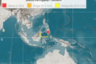 Pada Senin, 8 Juni 2026, pukul 06.37.42 WIB wilayah Pantai Selatan Mindanao, Filipina diguncang gempa tektonik.