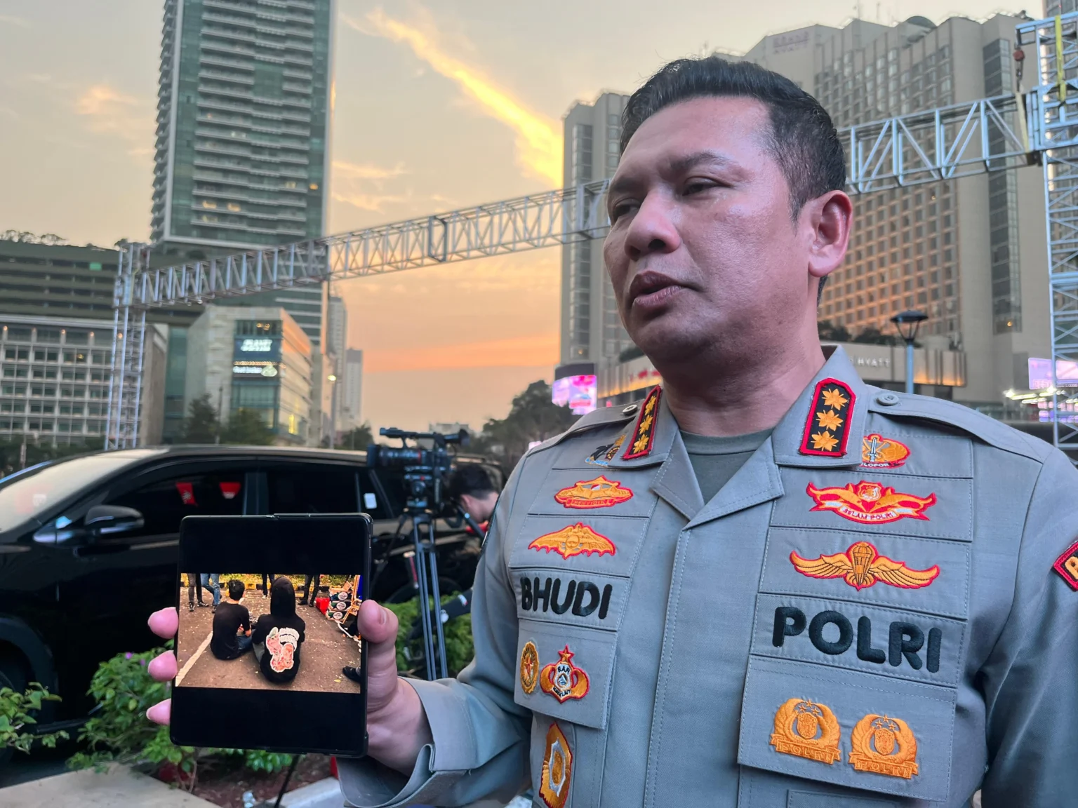Kabid Humas Polda Metro Jaya Kombes Pol Budi Hermanto di kawasan Bundaran HI, 12 Juni 2026.