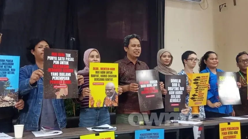 Koalisi Masyarakat Sipil merespons soal revisi UU HAM, 25 Juni 2026 di kantor YLBHI, Jakarta Pusat.