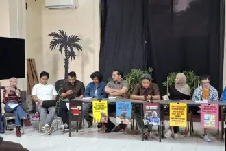 Koalisi Masyarakat Sipil merepons perihal revisi UU HAM, 25 Juni 2026, di YLBHI, Jakarta Pusat.