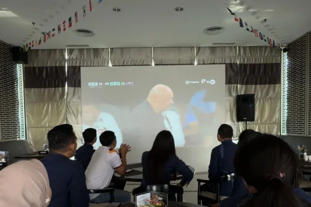 Suasana nobar di Vasaka Hotel Jakarta
