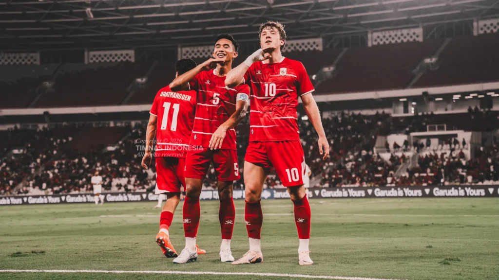 Selebrasi Ole Romeny usai mencetak gol ke gawang Oman