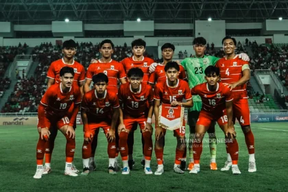 Skuad Timnas Indonesia saat berhadapan dengan Myanmar U-19