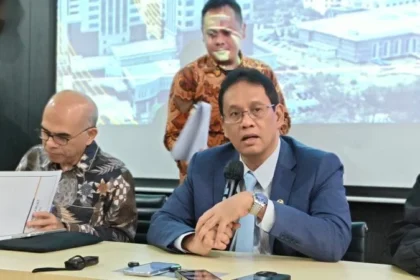 Menteri Keuangan Purbaya Yudhi Sadewa dalam media briefing di Kantor Kemenkeu.