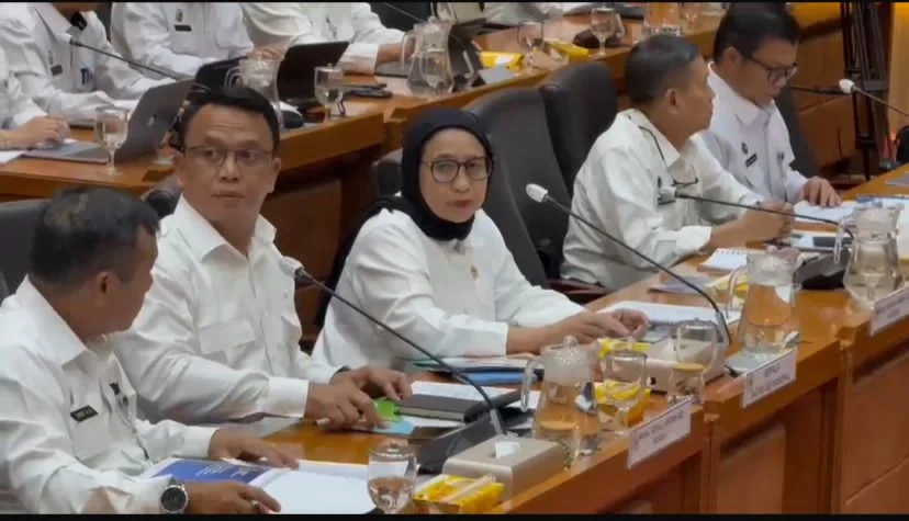 Kepala Badan Gizi Nasional Nanik S. Deyang dalam ruang rapat Komisi IX DPR, 15 Juni 2026.