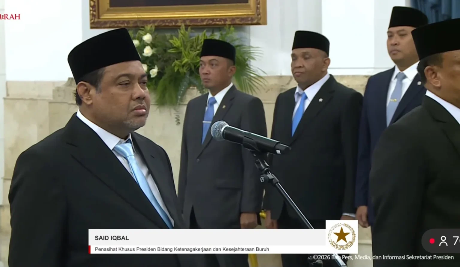 Penasihat Khusus Presiden Bidang Ketenagakerjaan dan Kesejahteraan Buruh Said Iqbal.