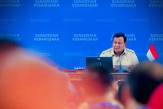 Presiden Prabowo Subianto pada penutupan Sarasehan Kebangsaan Konvensi Sains, Teknologi, dan Industri Indonesia (KSTI) Tahun 2026 yang digelar di Jakarta International Convention Center (JICC), Jakarta, pada Minggu, 28 Juni 2026.