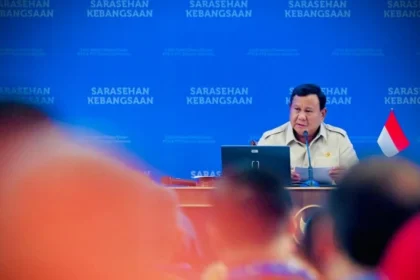 Presiden Prabowo Subianto pada penutupan Sarasehan Kebangsaan Konvensi Sains, Teknologi, dan Industri Indonesia (KSTI) Tahun 2026 yang digelar di Jakarta International Convention Center (JICC), Jakarta, pada Minggu, 28 Juni 2026.