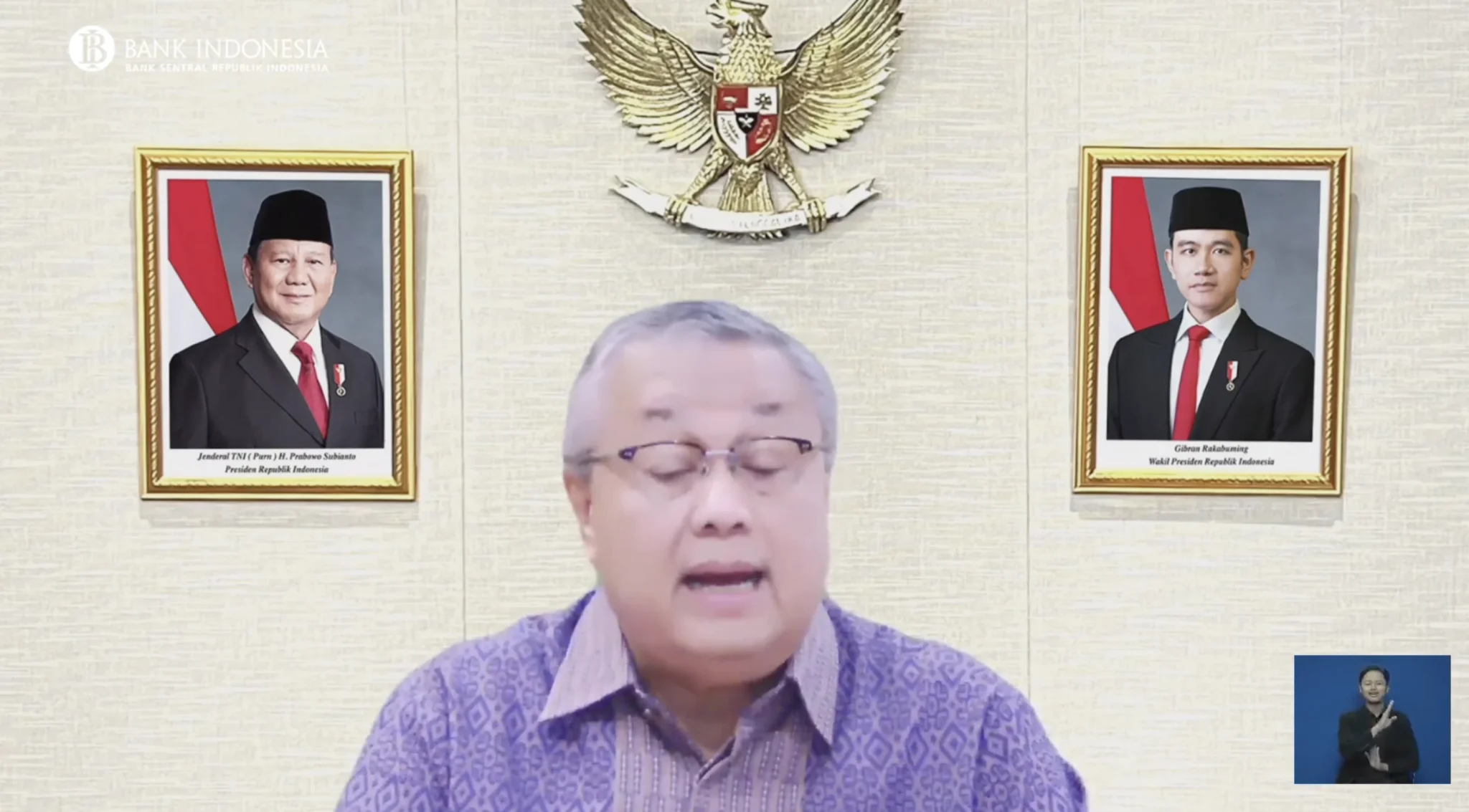 Gubernur Bank Indonesia, Perry Warjiyo. (Sumber: YT BI)