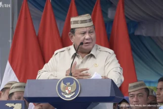 Presiden Prabowo Subianto di Puncak Pekan Nasional (PENAS) Petani dan Nelayan XVII Gorontalo. (Sumber: YT BPMI)