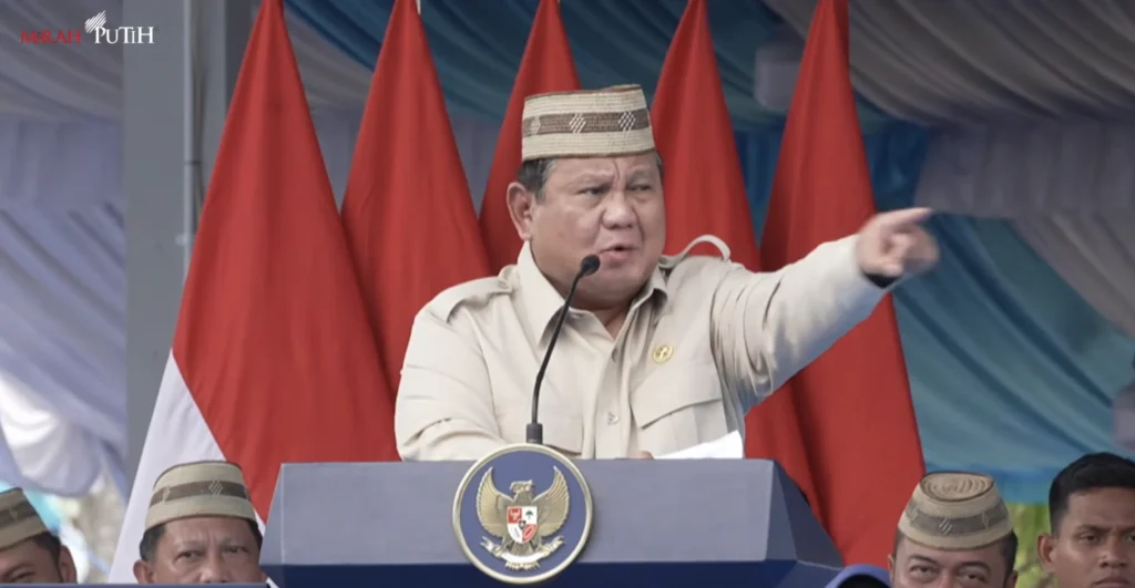 Presiden Prabowo Subianto di Gorontalo. (Sumber: YT BPMI)