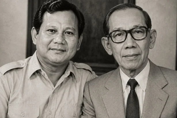 Presiden Prabowo Subainto dan ayahnya Soemitro Djojohadikusumo.