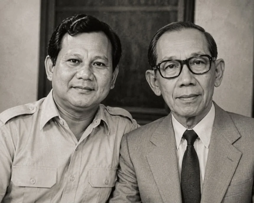 Presiden Prabowo Subainto dan ayahnya Soemitro Djojohadikusumo.