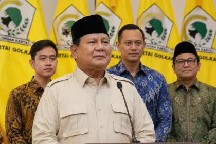 Ilustrasi Prabowo Subianto didampingi para bakal calon wakil presiden di Pilpres 2029.