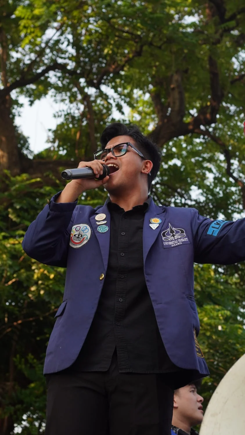 Koordinator Lapangan Aksi Mahasiswa Jakarta Barat, Arief Rizquna.