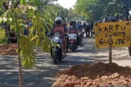 Ilustrasi jalan rusak