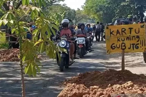Ilustrasi jalan rusak